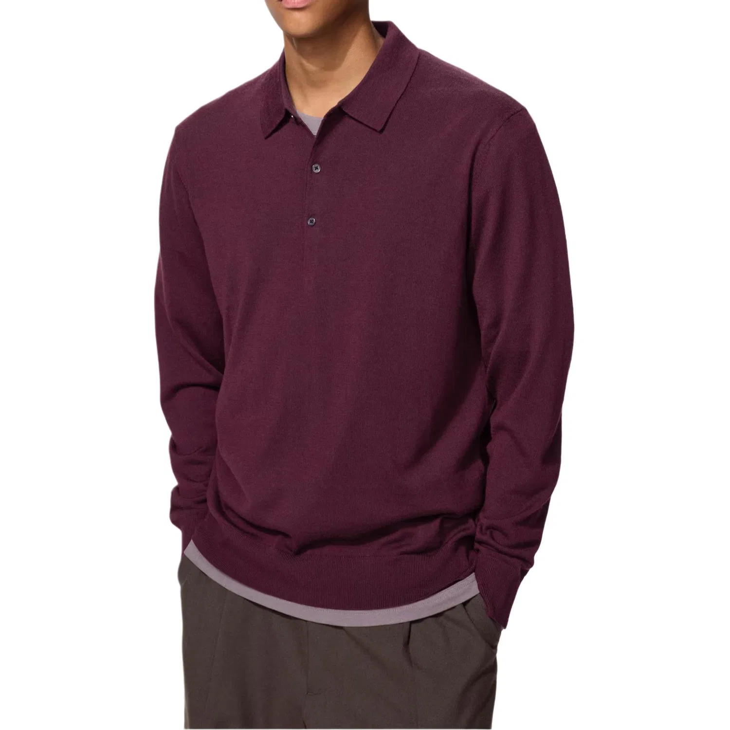 Мужское поло UNIQLO, Burgundy