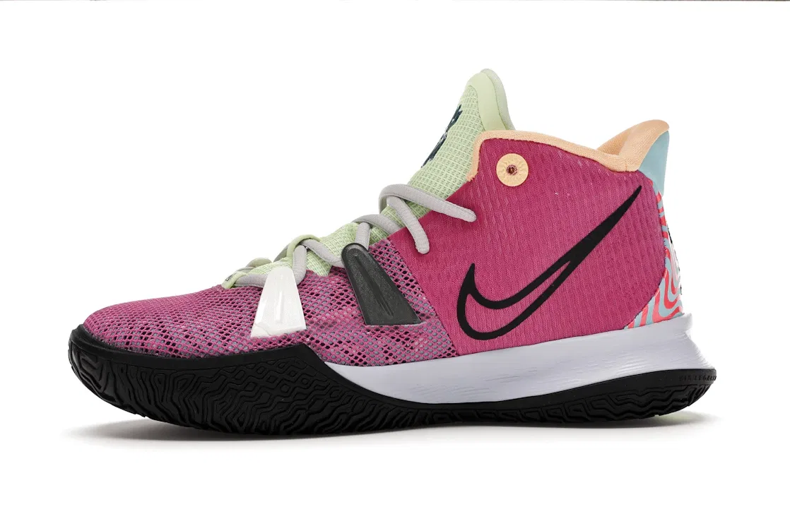 Детские кроссовки для баскетбола с принтом Nike Kyrie 7 Creator Nike, Active Fuchsia/Black-Ghost-Multi-Color — фото 3