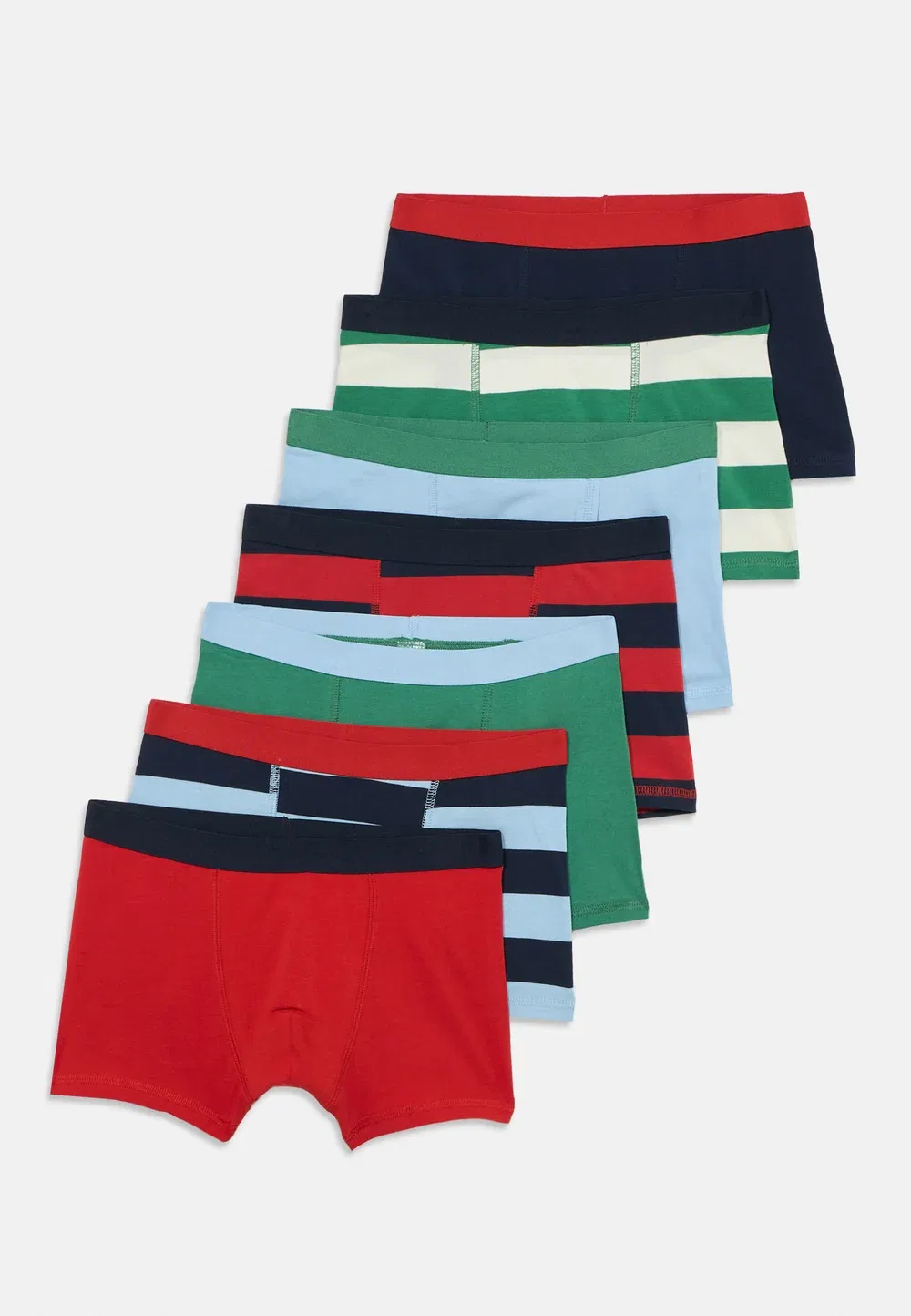 7 штук в упаковке - боксерские трусы Friboo, Blue/Green/Red