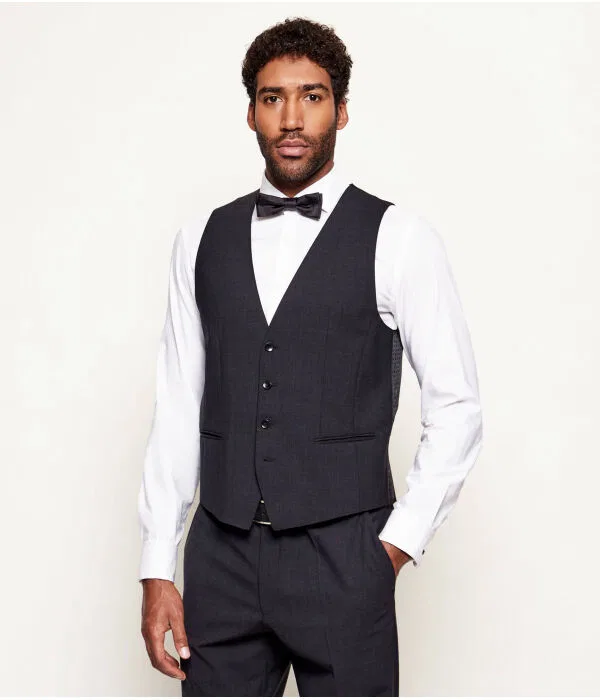 Мужской жилет из шерсти Slim Fit BOSS, Grafite