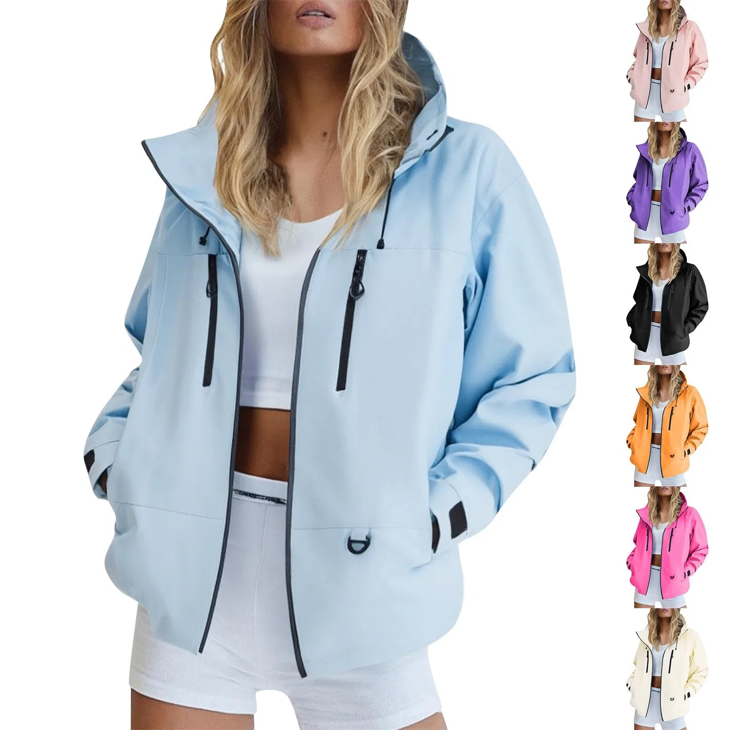 Женская дождевик с капюшоном Waterproof Breathable Hooded Jacket, Beige