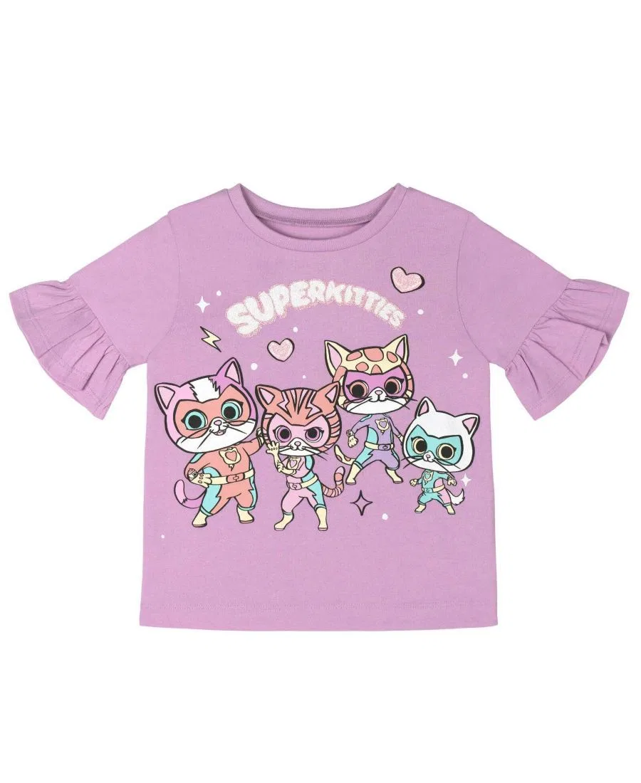 Комплект из топа и шорт с принтом SuperKitties Super Kitties, Purple Superkitties — фото 2