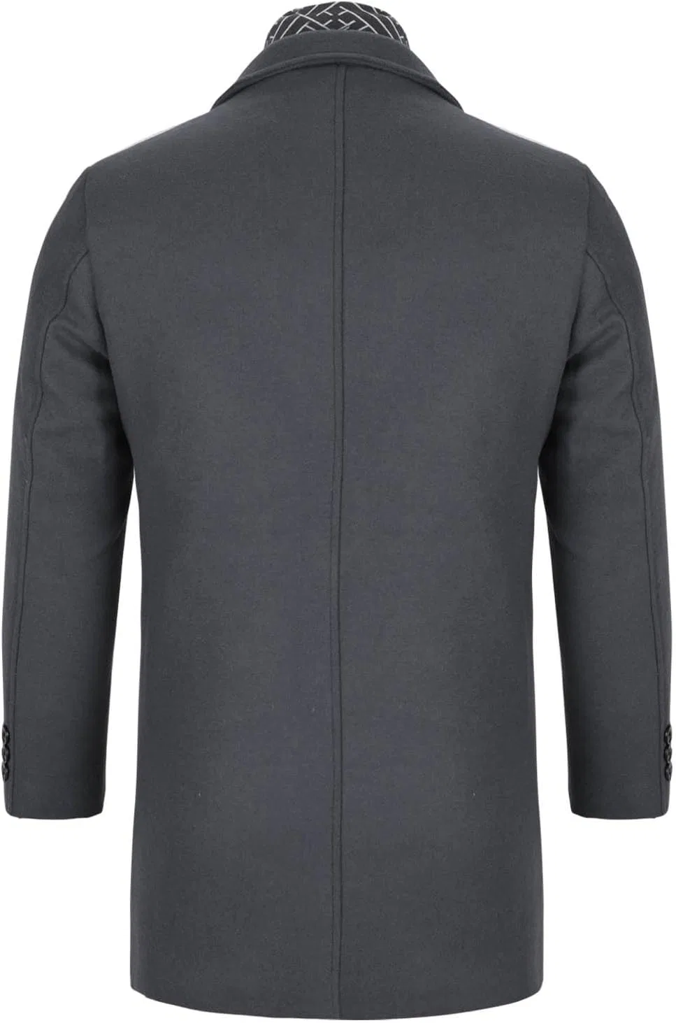 Мужское однобортное пальто-тренч с лацканами, модель Single Breasted Trench Coat, серый — фото 3