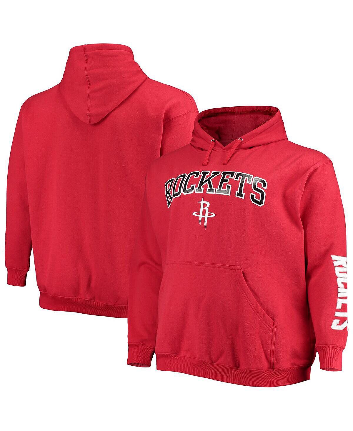 

Мужская фирменная толстовка с капюшоном red houston rockets big and tall team wordmark Fanatics, красный