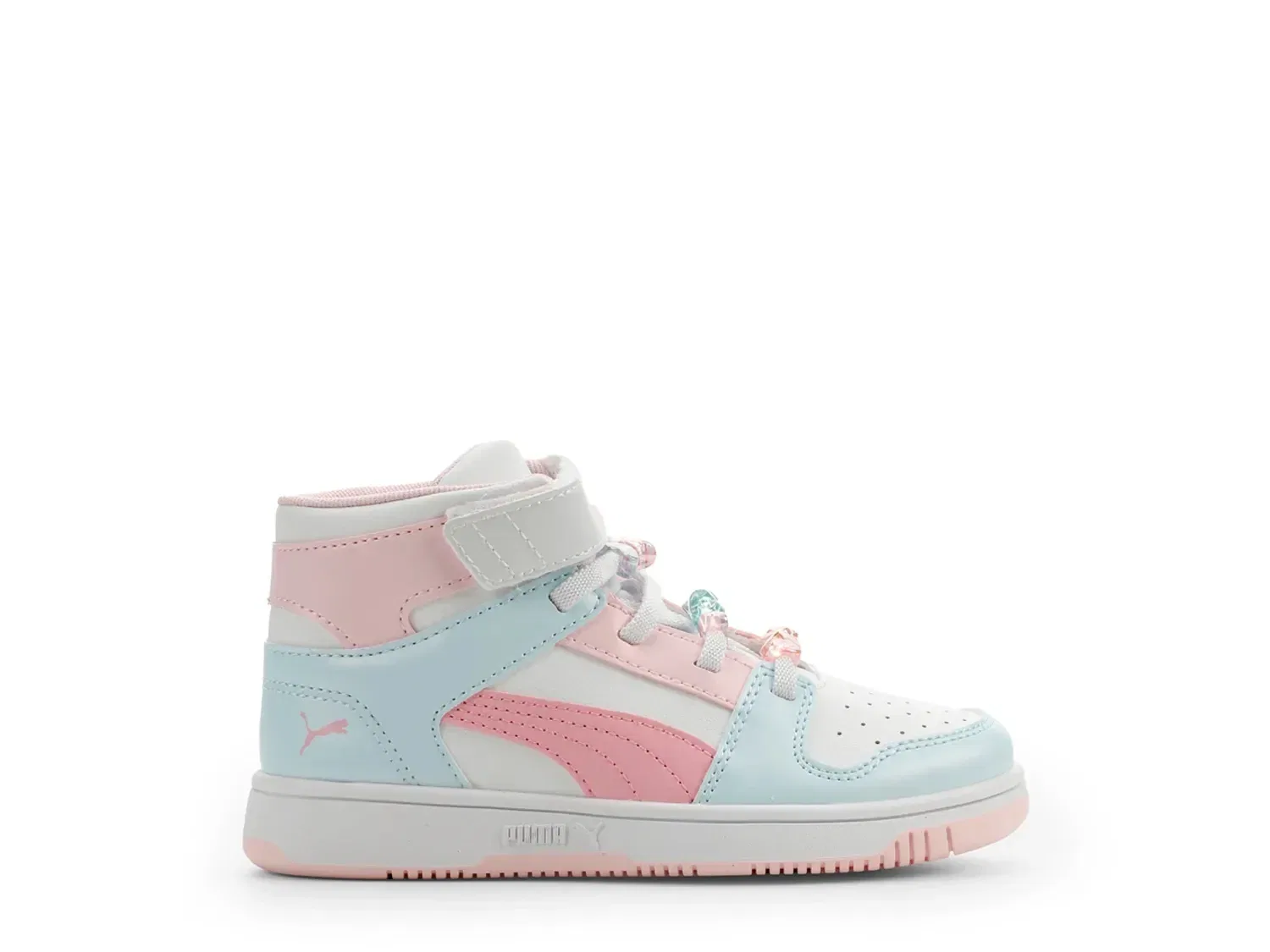 Кроссовки высокие Rebound Layup, PUMA, белый/синий/розовый