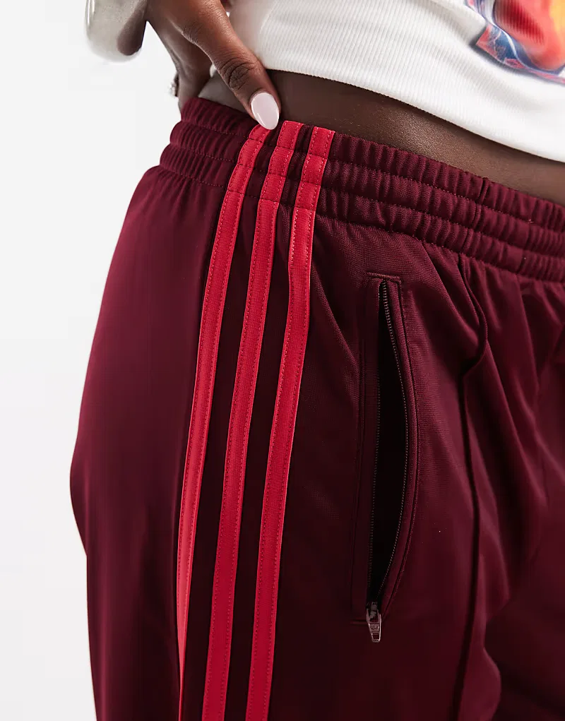 Спортивные брюки Adidas Originals Firebird в бордовом и розовом цвете — фото 3