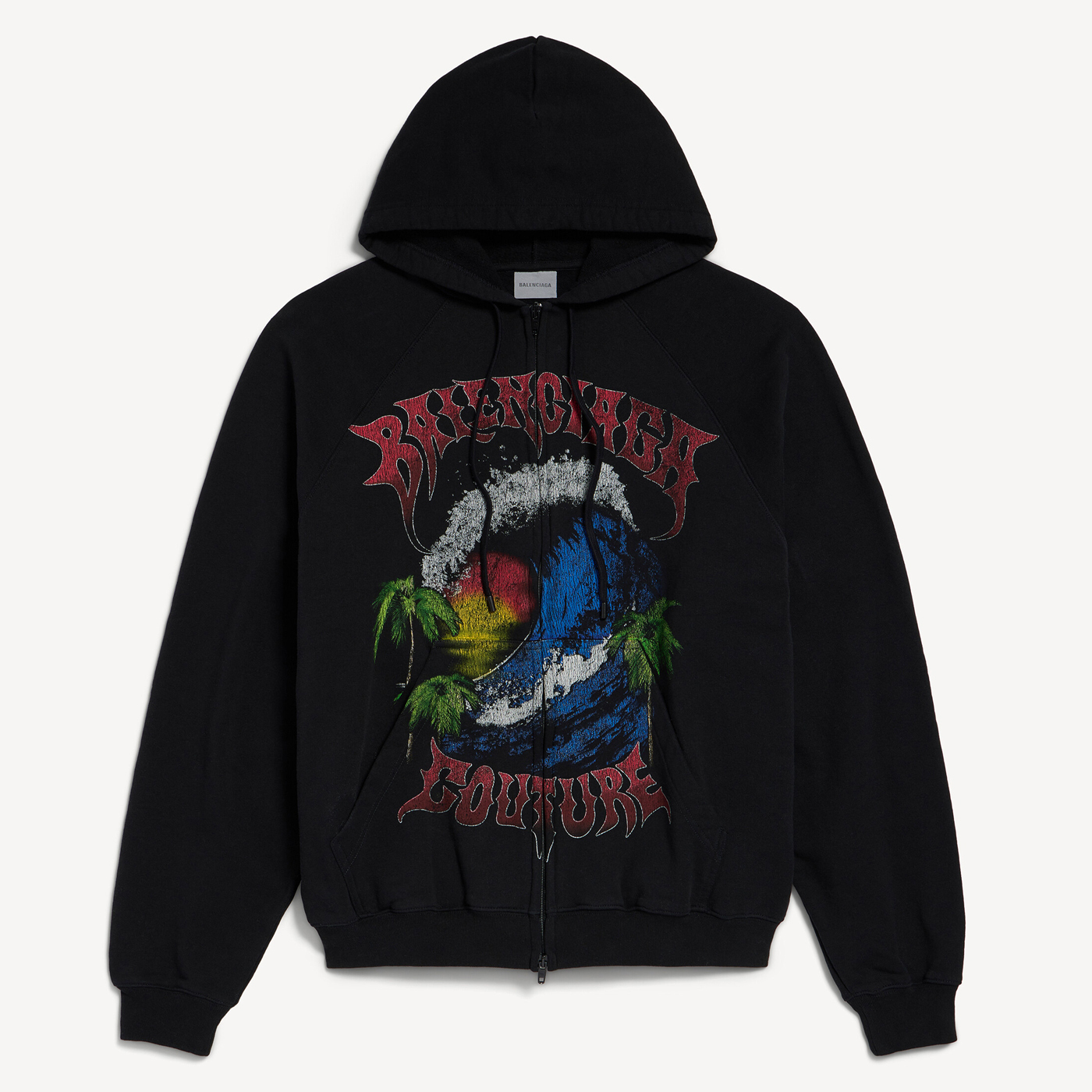 Худи Balenciaga Vintage Surfer Zip-up, черный