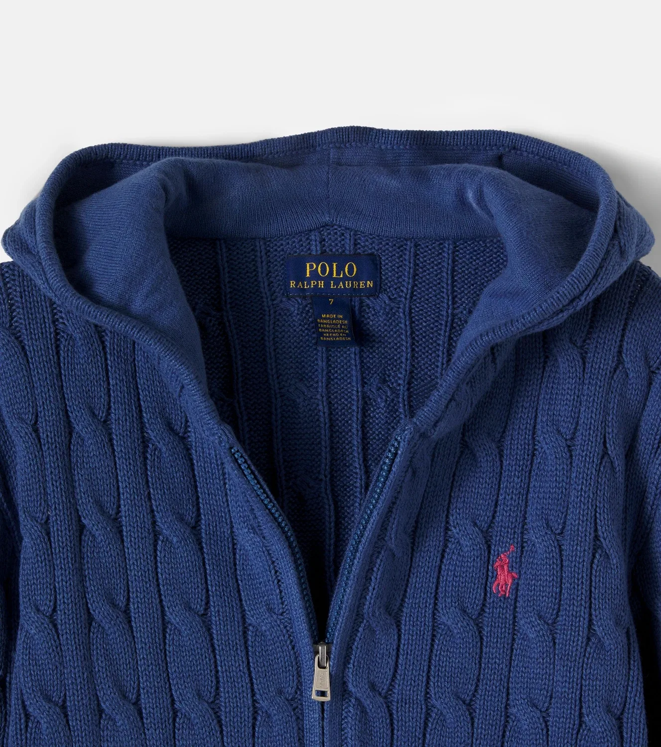 Толстовка на молнии с косами Polo Ralph Lauren Kids, синий — фото 3