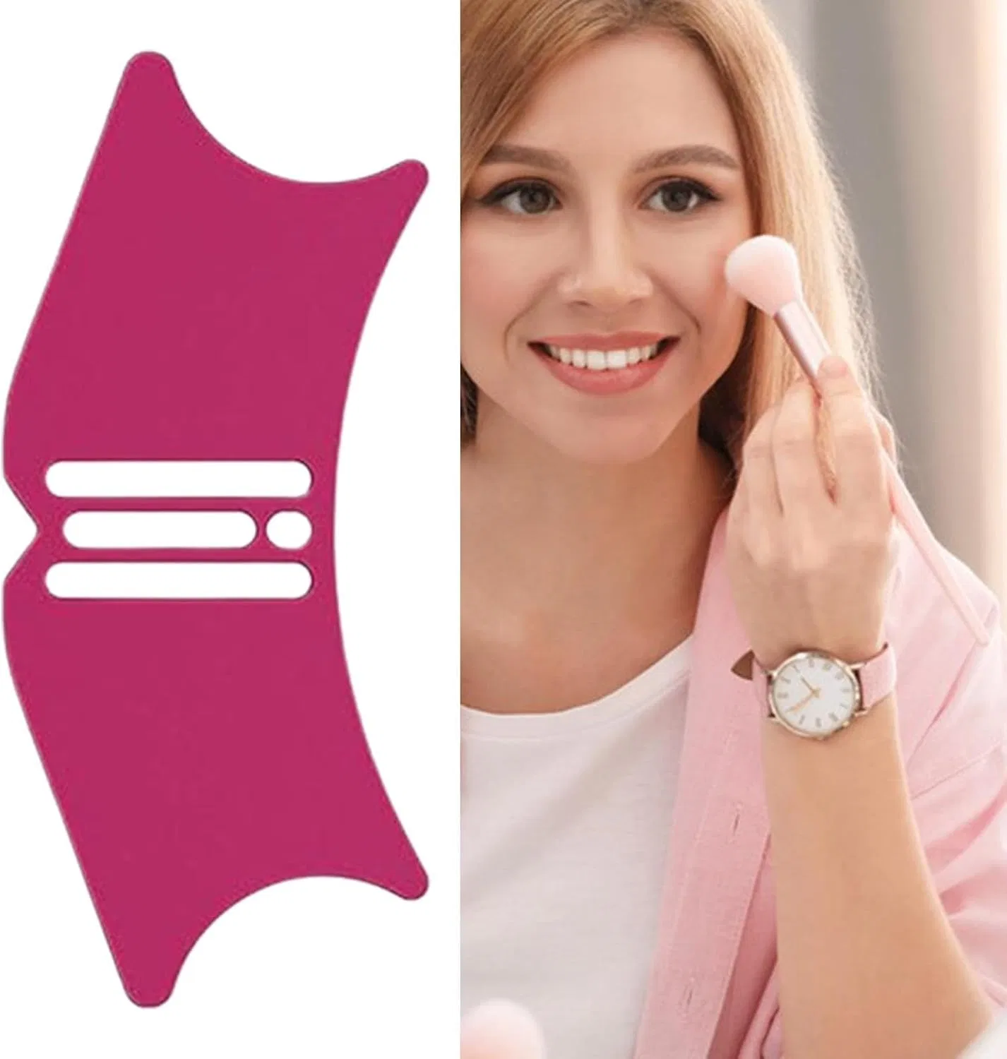 Трафарет для контурирования носа, силиконовый, Generic, hot pink — фото 4