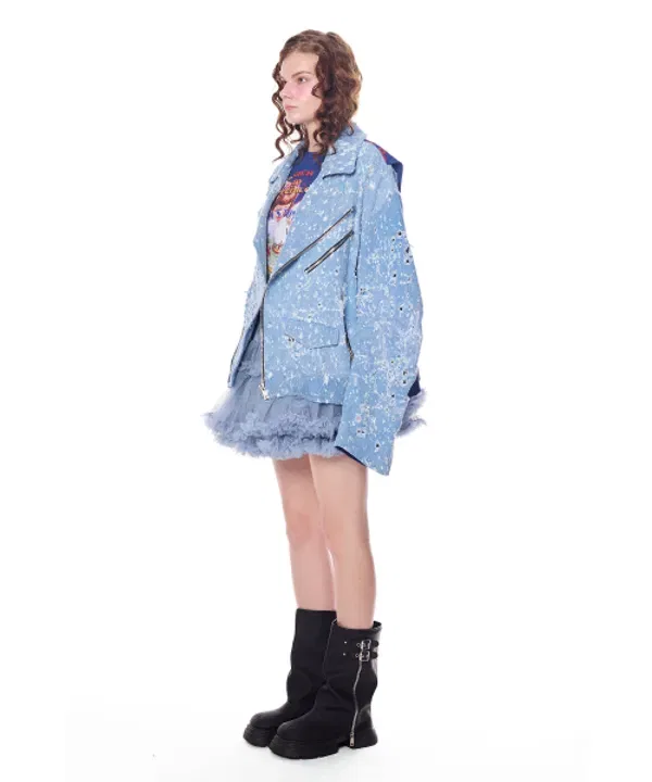 Куртка для малышей, повседневная, Yh baby baking rider jacket, Greedilous, деним — фото 3