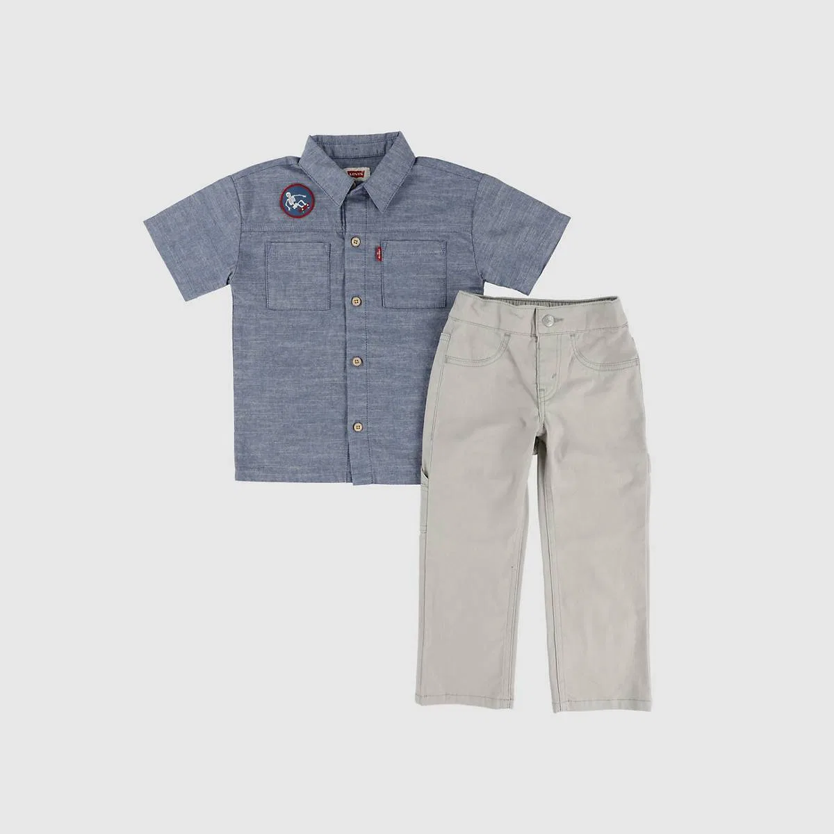Комплект из рубашки и брюк из шамбре для мальчиков 2-4 лет Levi's, Blue Chambray - Blue