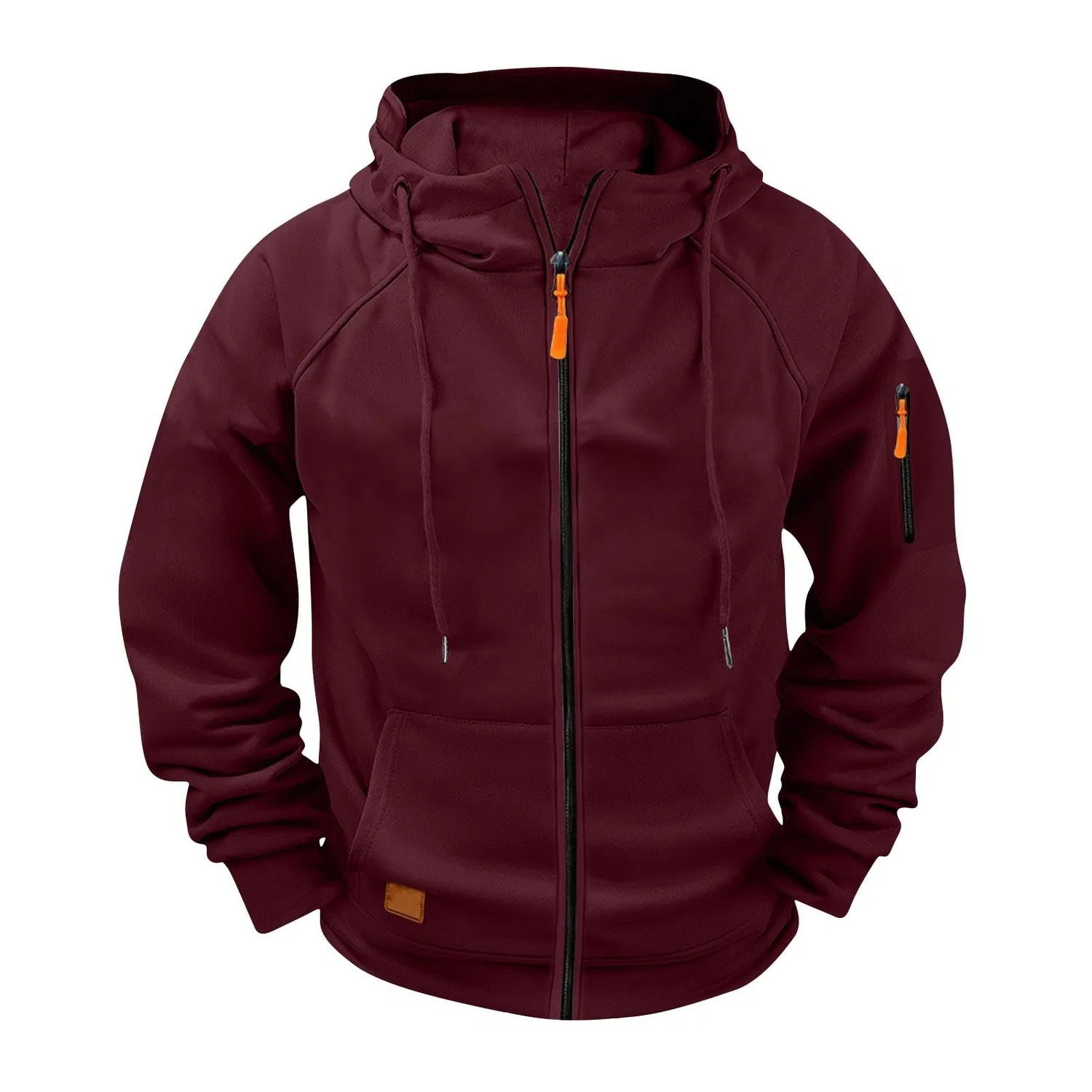 Мужской худи с флисом Military Long Sleeve, Wine — фото 2