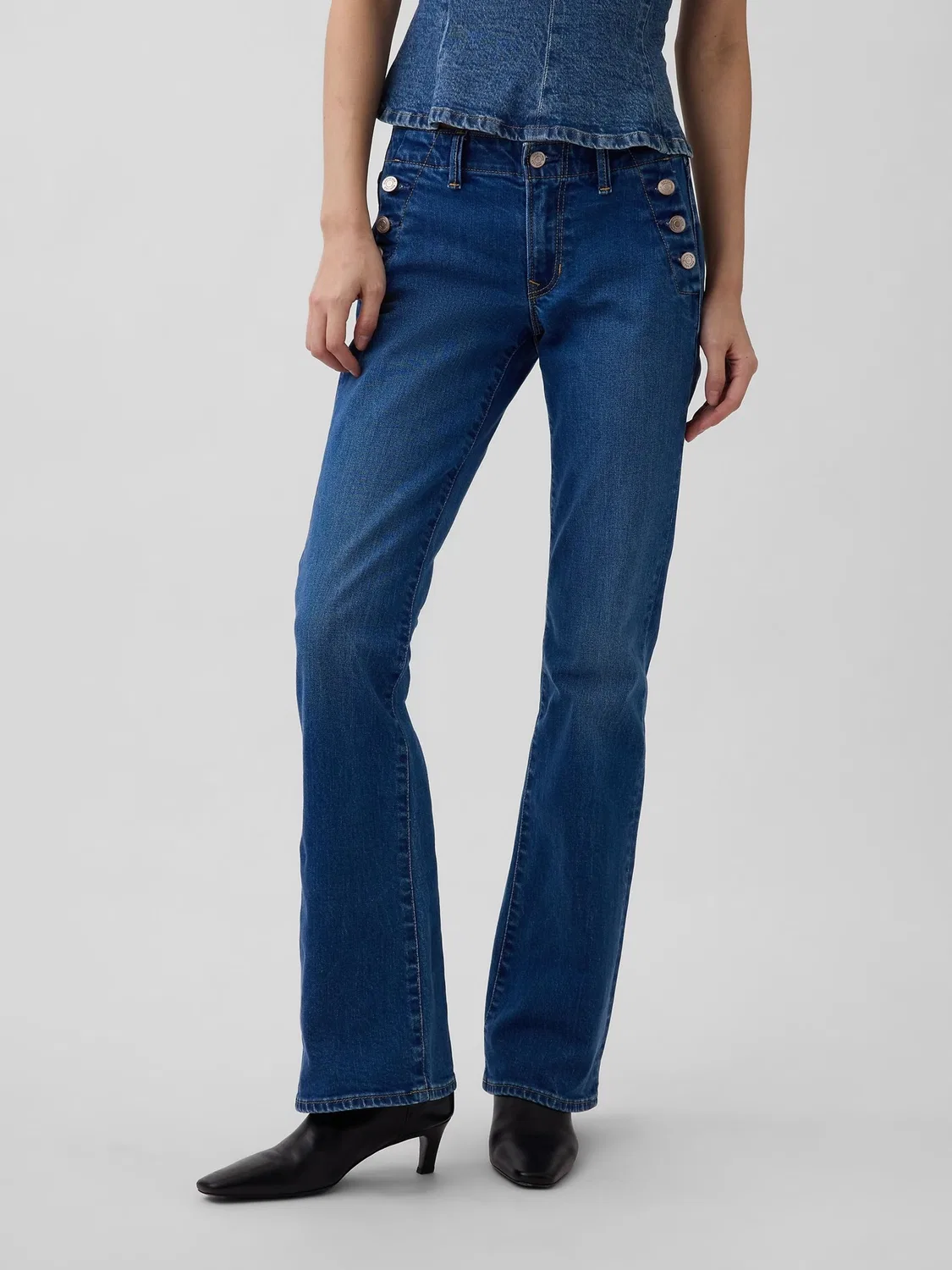Джинсы bootcut, низкая посадка, Long and Lean Gap, medium wash