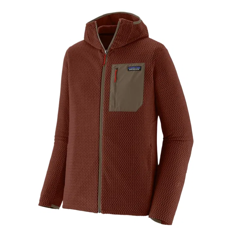 Мужская флисовая кофта с капюшоном и молнией R1 Air Patagonia, Dry Grass Brown/DVL