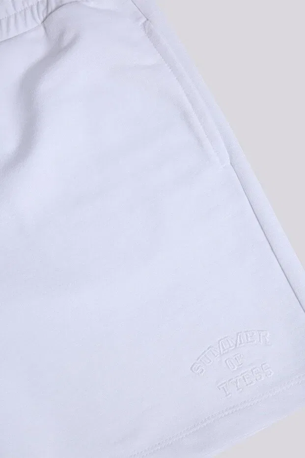 Детские шорты для девочек хлопковые Tyess Basic, White — фото 4