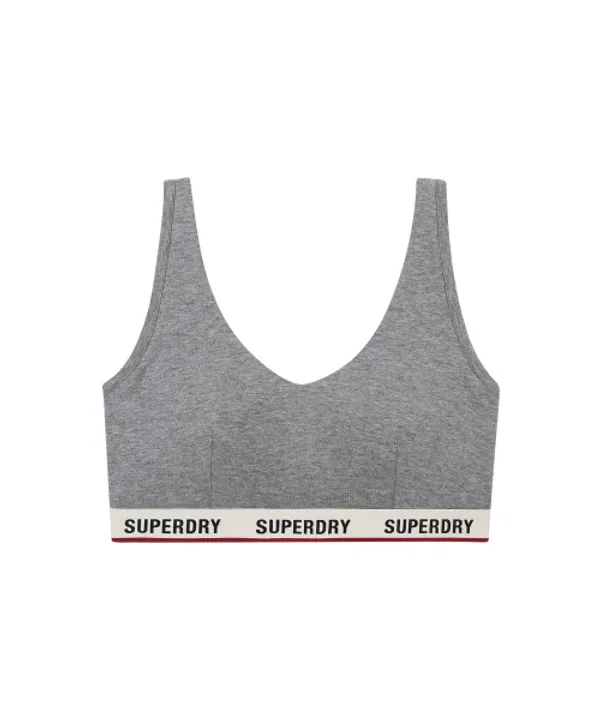 Бюстгальтер с логотипом, базовый, Superdry, серый