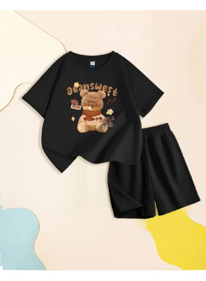 Комплект летней спортивной одежды для мальчиков с коротким рукавом Jeanswest, черный