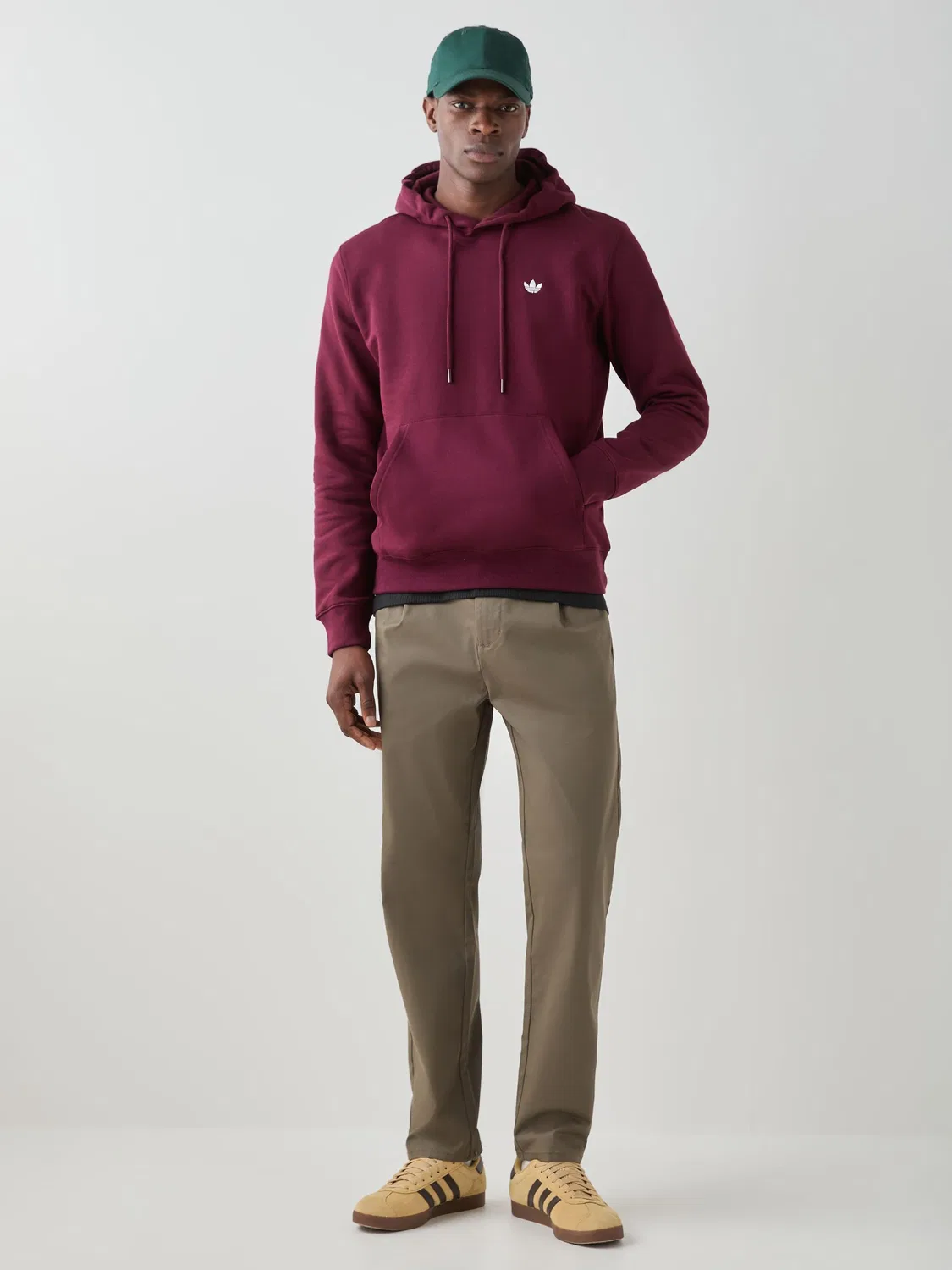 Худи adidas Originals Trefoil Essentials, бордовый — фото 2
