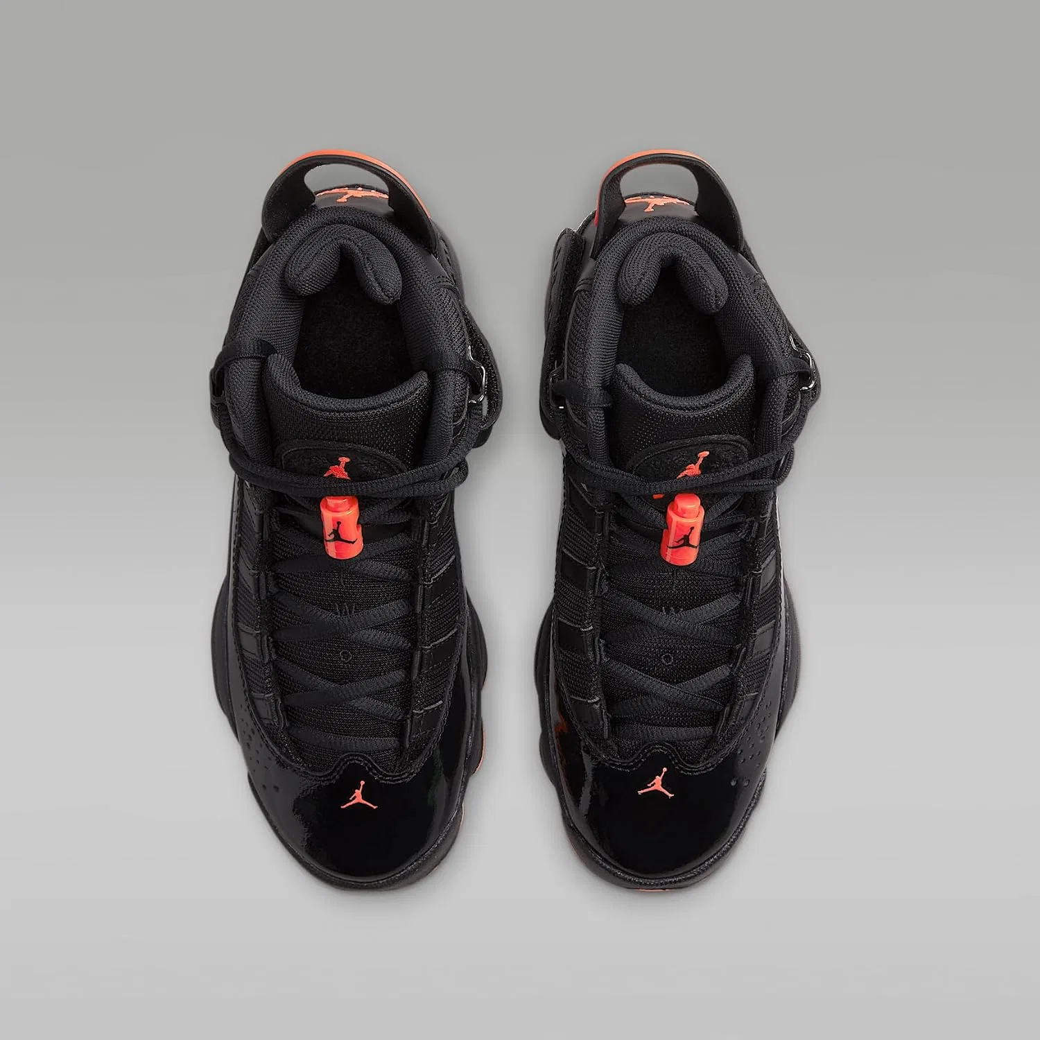 Детские кроссовки для мальчиков Jordan 6 Rings Nike, Black/Black/Infrared — фото 4