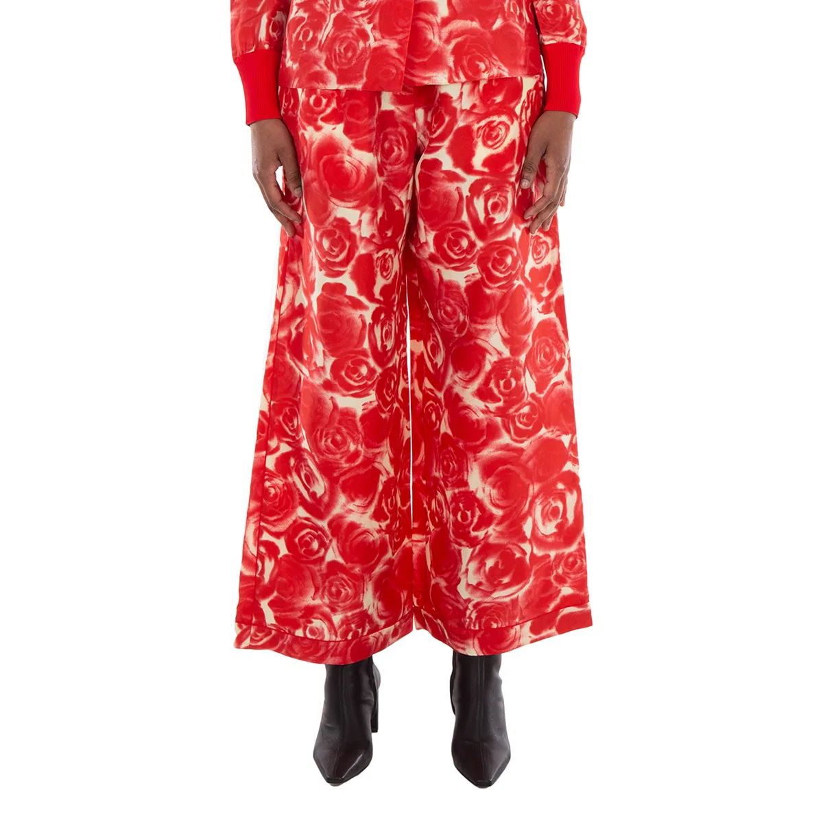 Брюки прямого кроя с принтом Straight Leg Rose Print Trousers Burberry, Pillar Ip Pattern