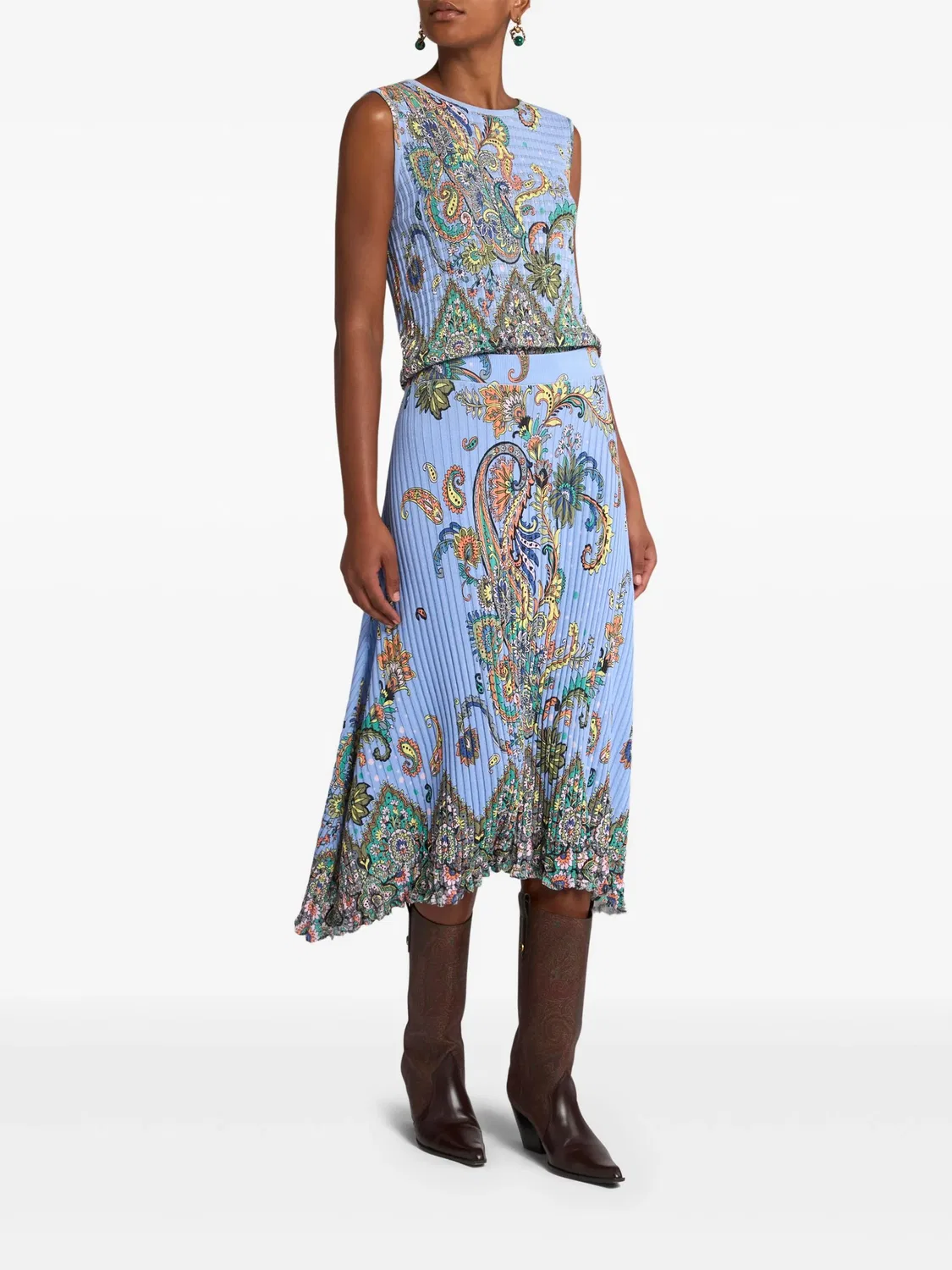 Юбка в рубчик Etro, синий — фото 3