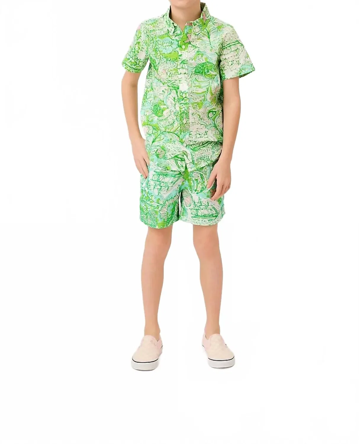Детские плавки для мальчиков с принтом Liam Carter Lilly Pulitzer, Resort White Ship To Shore