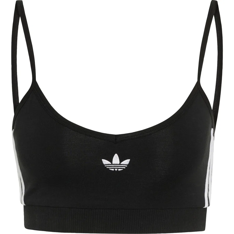 Спортивный бюстгальтер с длинным рукавом adidas Originals 3 Stripes, Черно-белый — фото 3