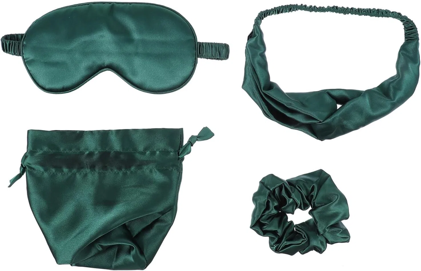 Маска для сна Silk, HOUDERCO, с повязкой для волос и сумкой, Gre...