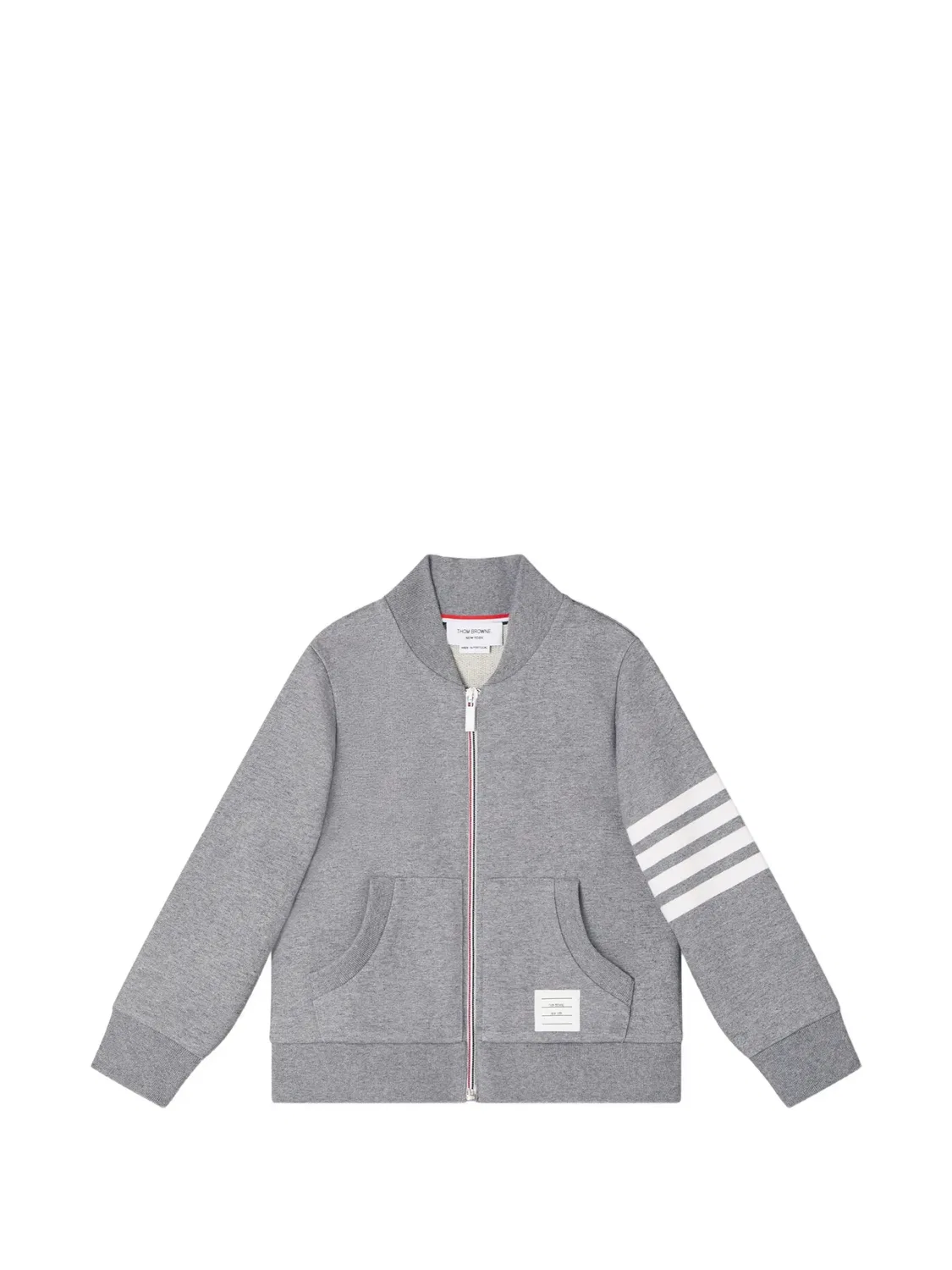 Бомбер с полосками 4-Bar Thom Browne Kids, серый