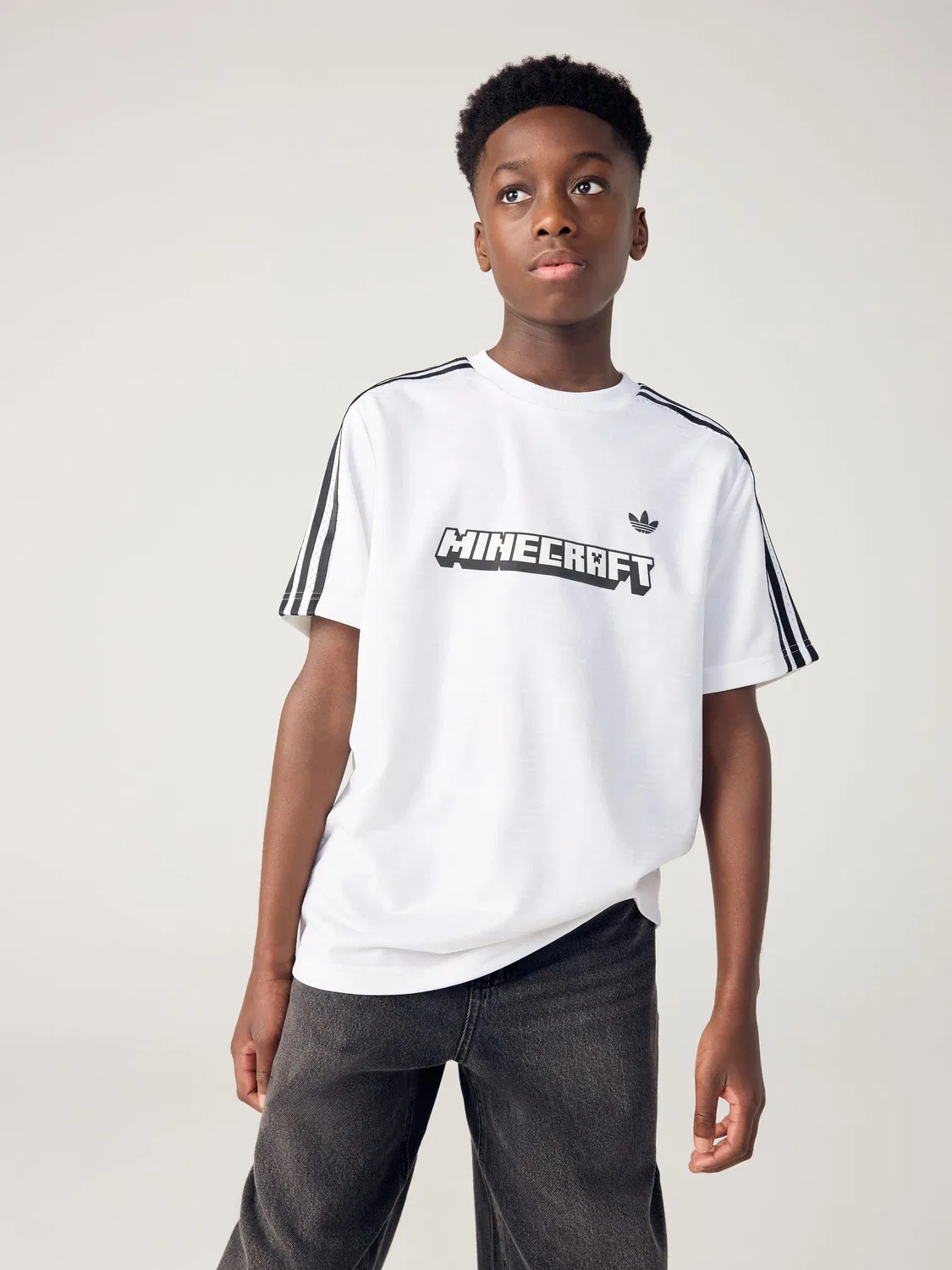 Футболка с жаккардовым узором, свободного кроя, adidas Originals, белый — фото 4