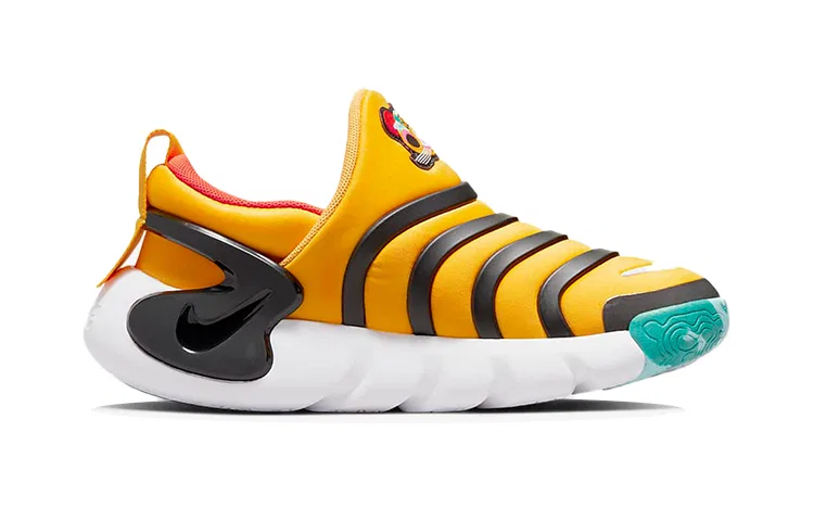 Детские спортивные кроссовки с принтом Caterpillar, низкий верх, Nike, Yellow Black — фото 3