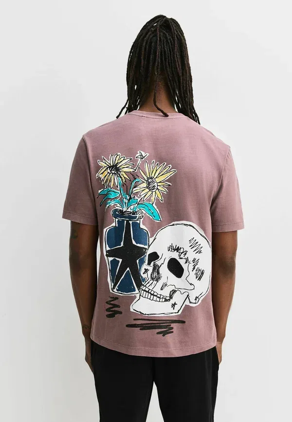 Пижамный комплект, хлопок, Regular fit - seminal license short sleeve set, Next, Purple, черный/фиолетовый — фото 3