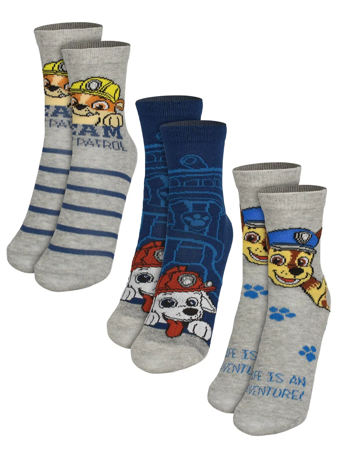 Носки комплект 3 пары с принтом Paw Patrol, многоцветный