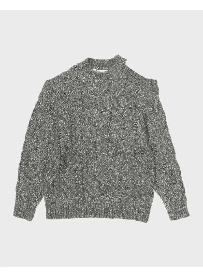 Свитер с цветными блоками Zara, светло-серый