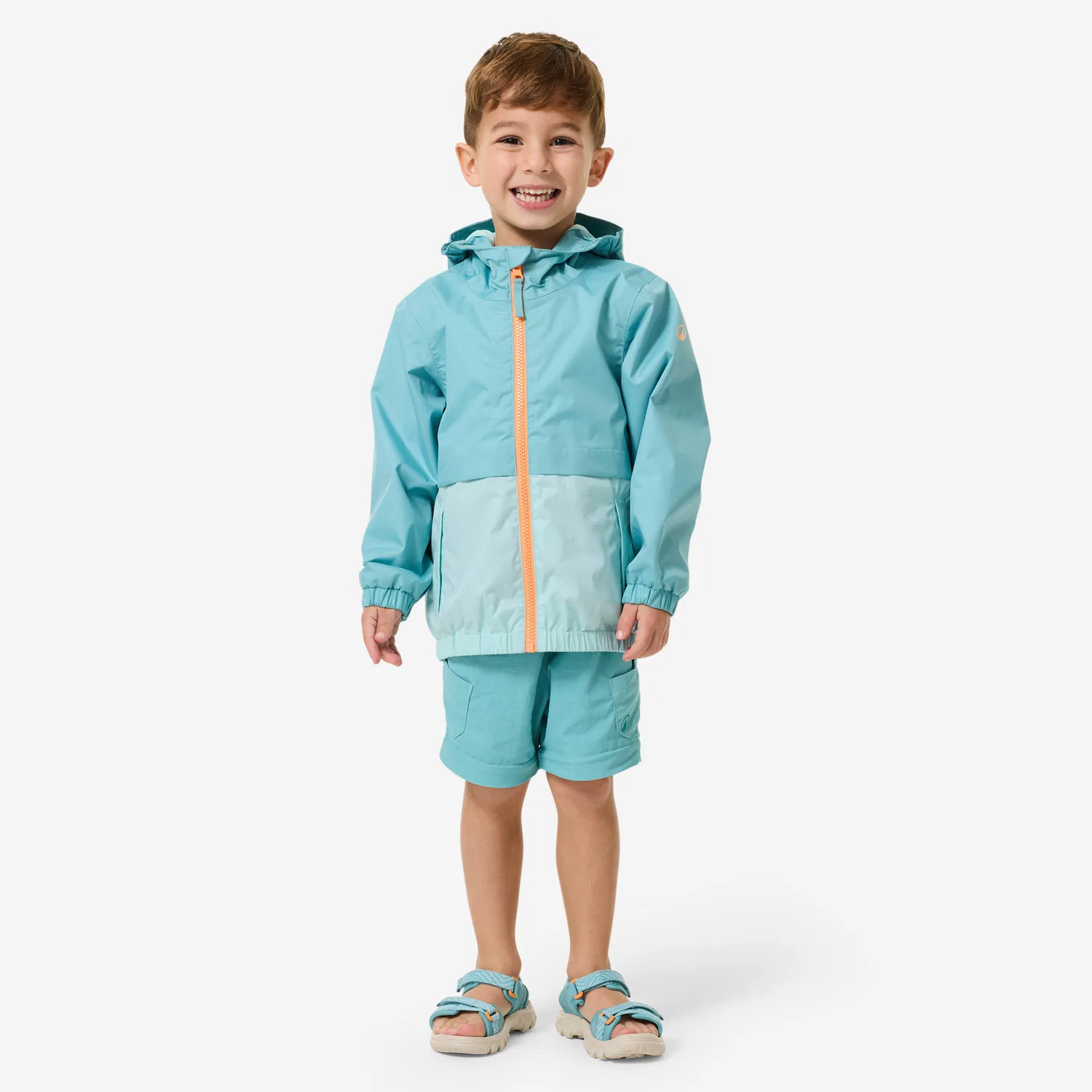Детский дождевик с длинным рукавом MH500 Quechua, Skandinavisches Blau — фото 2
