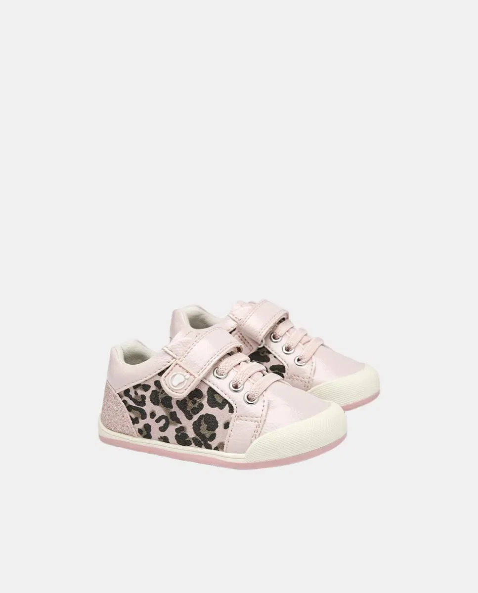 Детские кроссовки, Barefoot Leopardo Taupe, TECNOBABY BY CONGUITOS, Rosa claro — фото 4