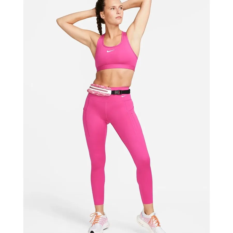Женские леггинсы 7/8 с высокой поддержкой, с карманами, розовые, Nike DQ5692