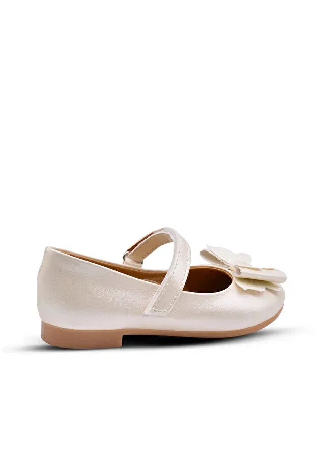 Детские балетки для девочек с принтом Princesa ribbon detailed girls' ballerina shoes pearl color Kids A More, Sedef — фото 3