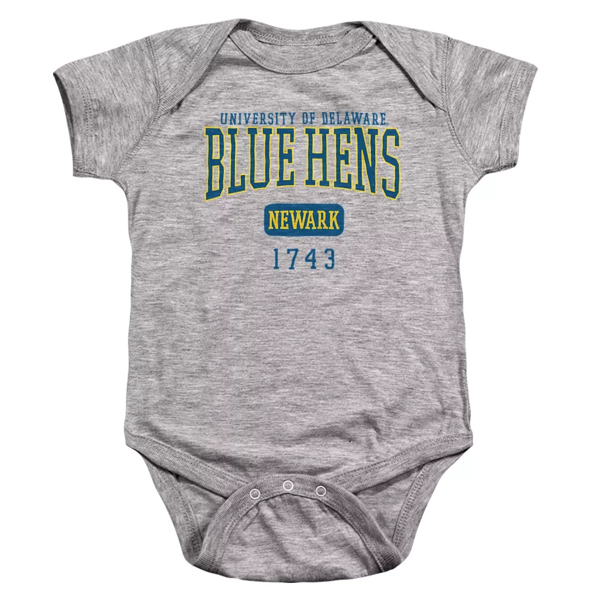 Детский боди-комбинезон с коротким рукавом NCAA University Of Delaware Est. Date Infant Snap Suit, Athletic Heather