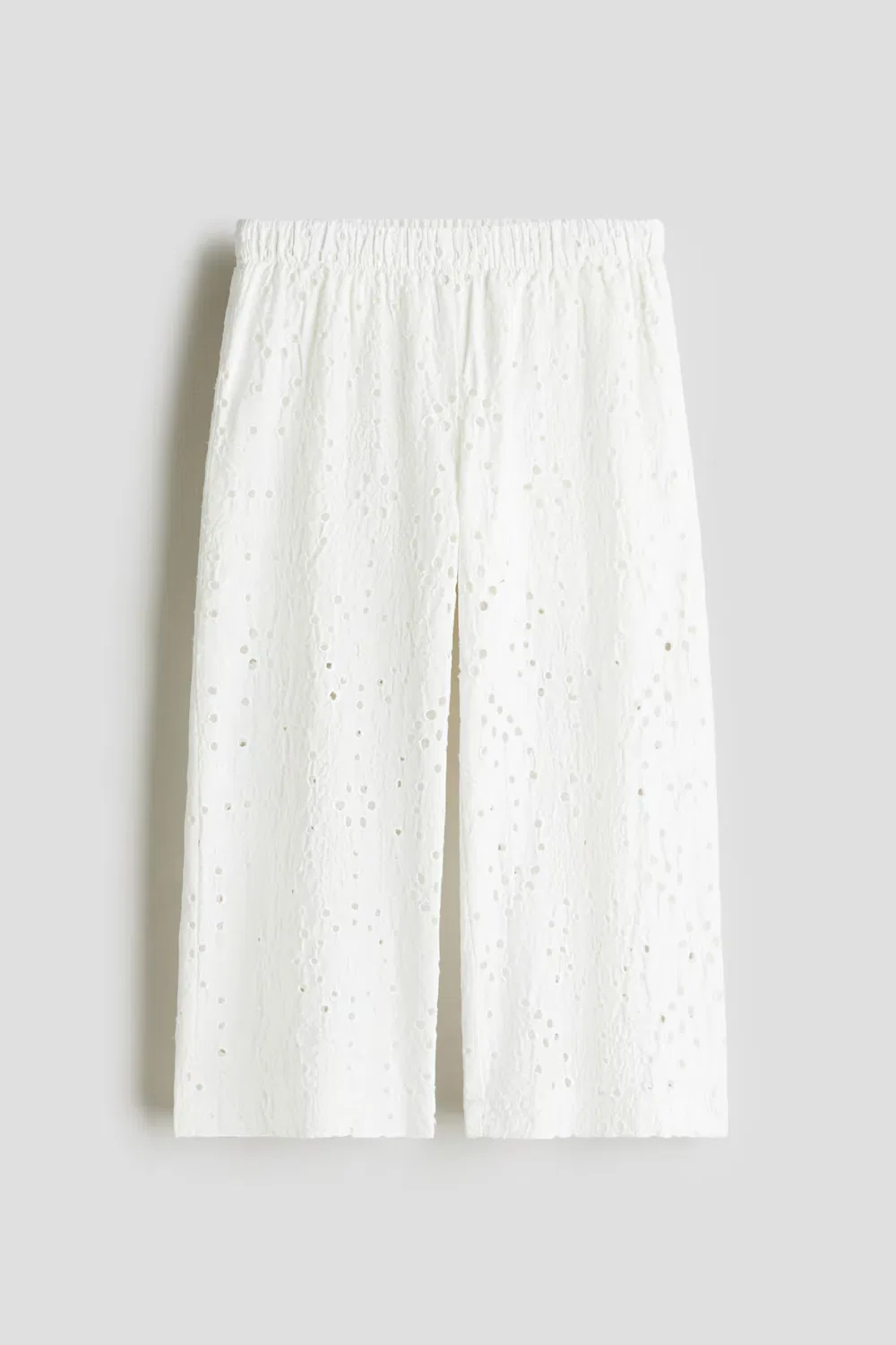 Широкие брюки с английской вышивкой H&M, Weiß