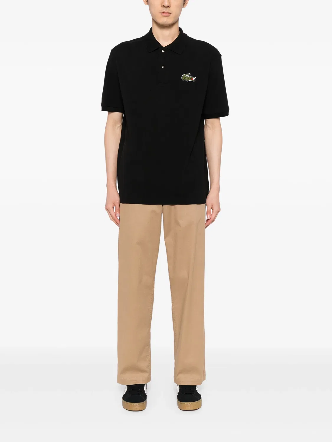 Футболка-поло с аппликацией логотипа Lacoste, черный — фото 4
