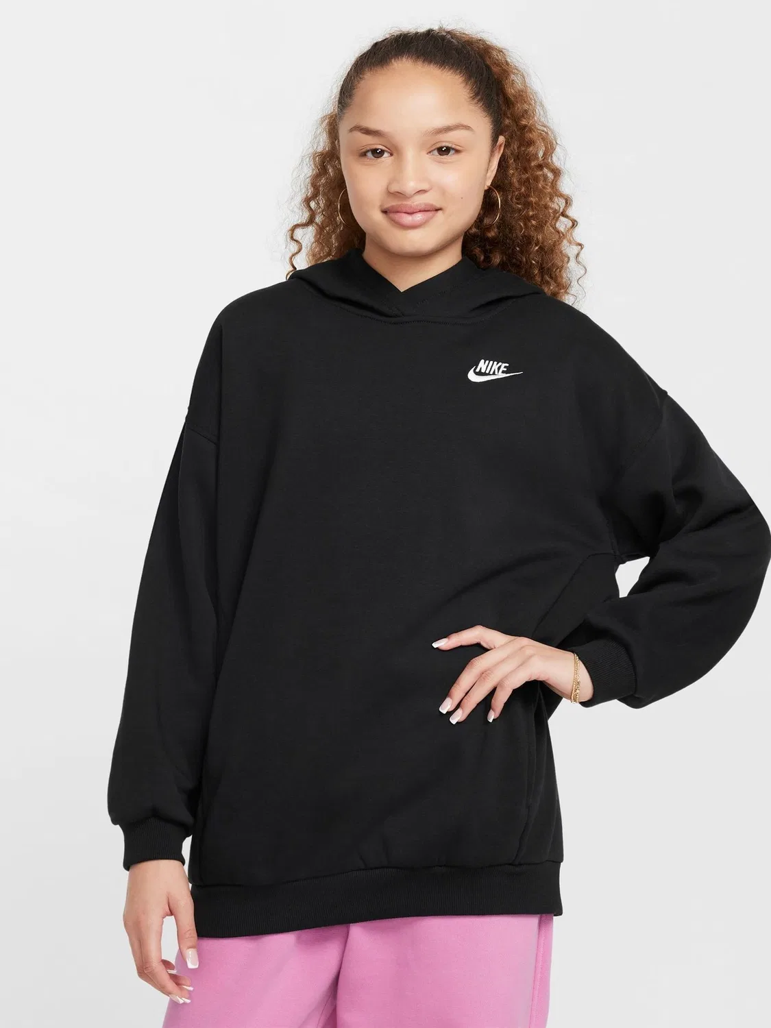 Худи Nike Sportswear Club Fleece, свободный крой, черный