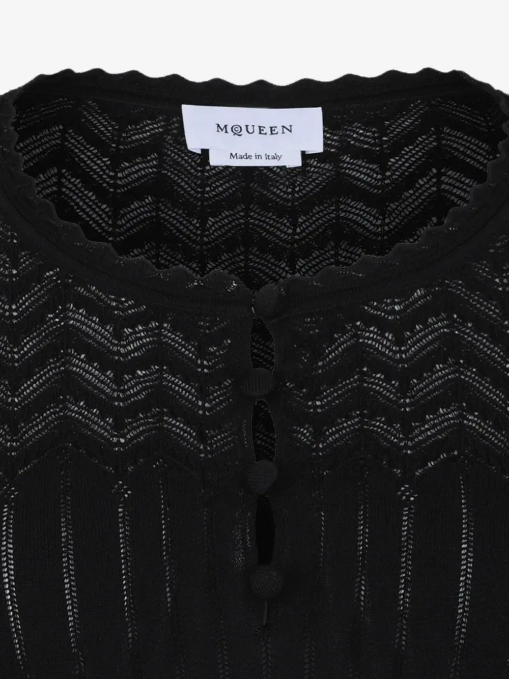 Ажурное мини-платье черного цвета Alexander McQueen, черный — фото 3