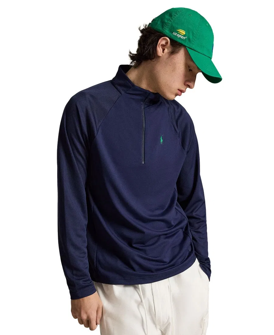 Свитшот с воротником-стойкой и молнией US Open Paneled Stretch Polo Ralph Lauren, Refined Navy