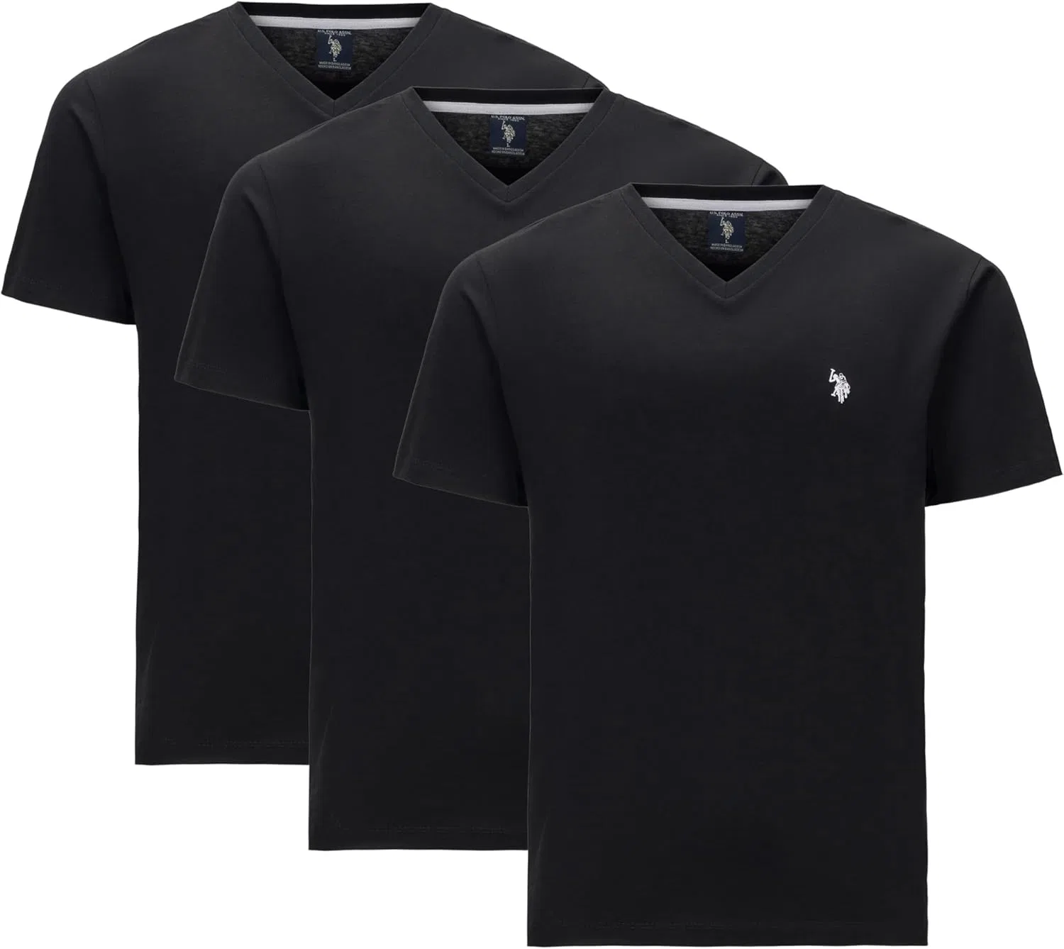 Мужская футболка с V-образным вырезом U.S. Polo Assn., Black/Black/Black