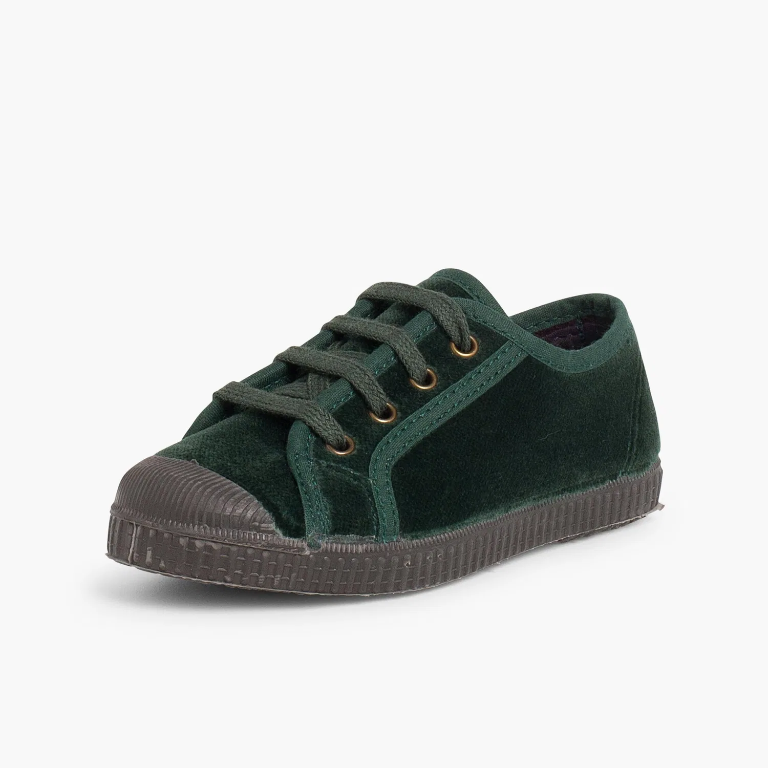 Детские туфли из вельвета с принтом Pisamonas Velvet Shoes With Laces Pisamonas, Green — фото 3
