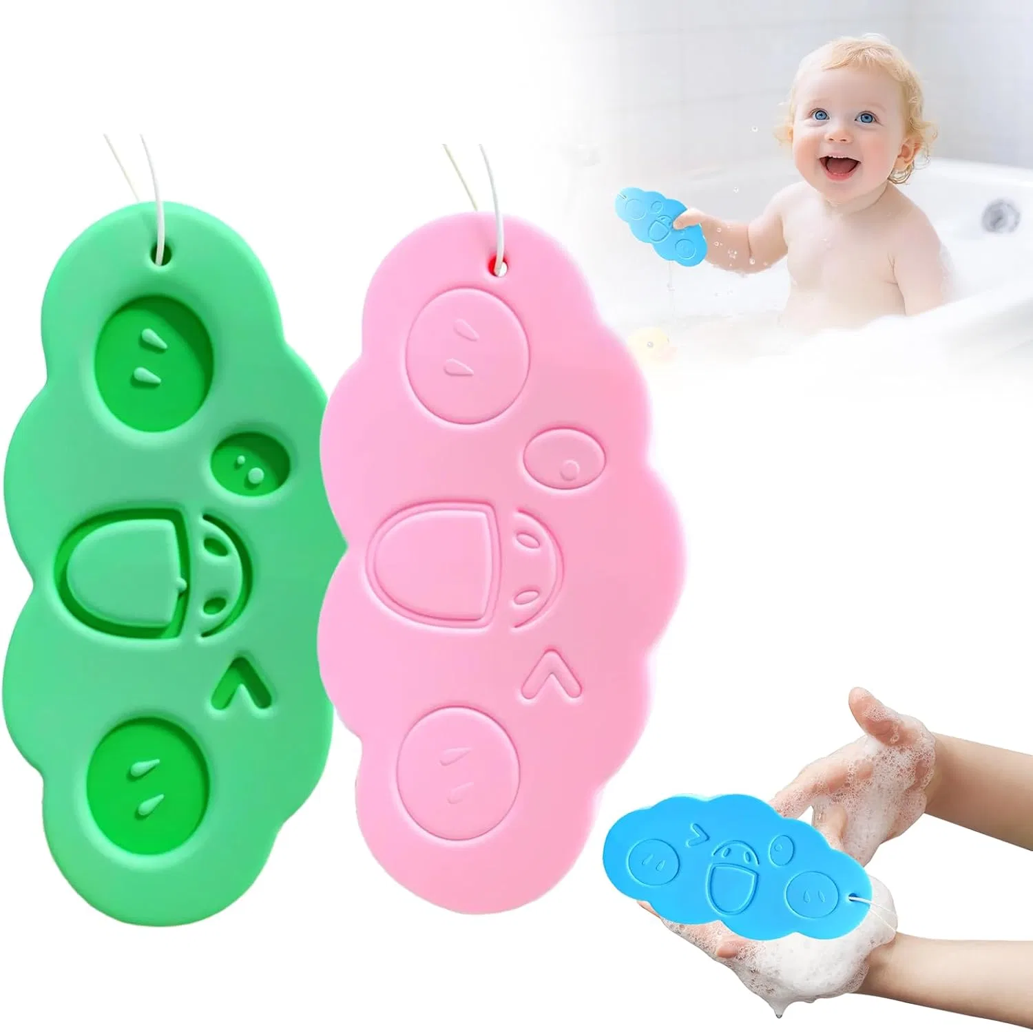 Эксфолиирующая губка для душа, Generisch, 1 шт, R+green