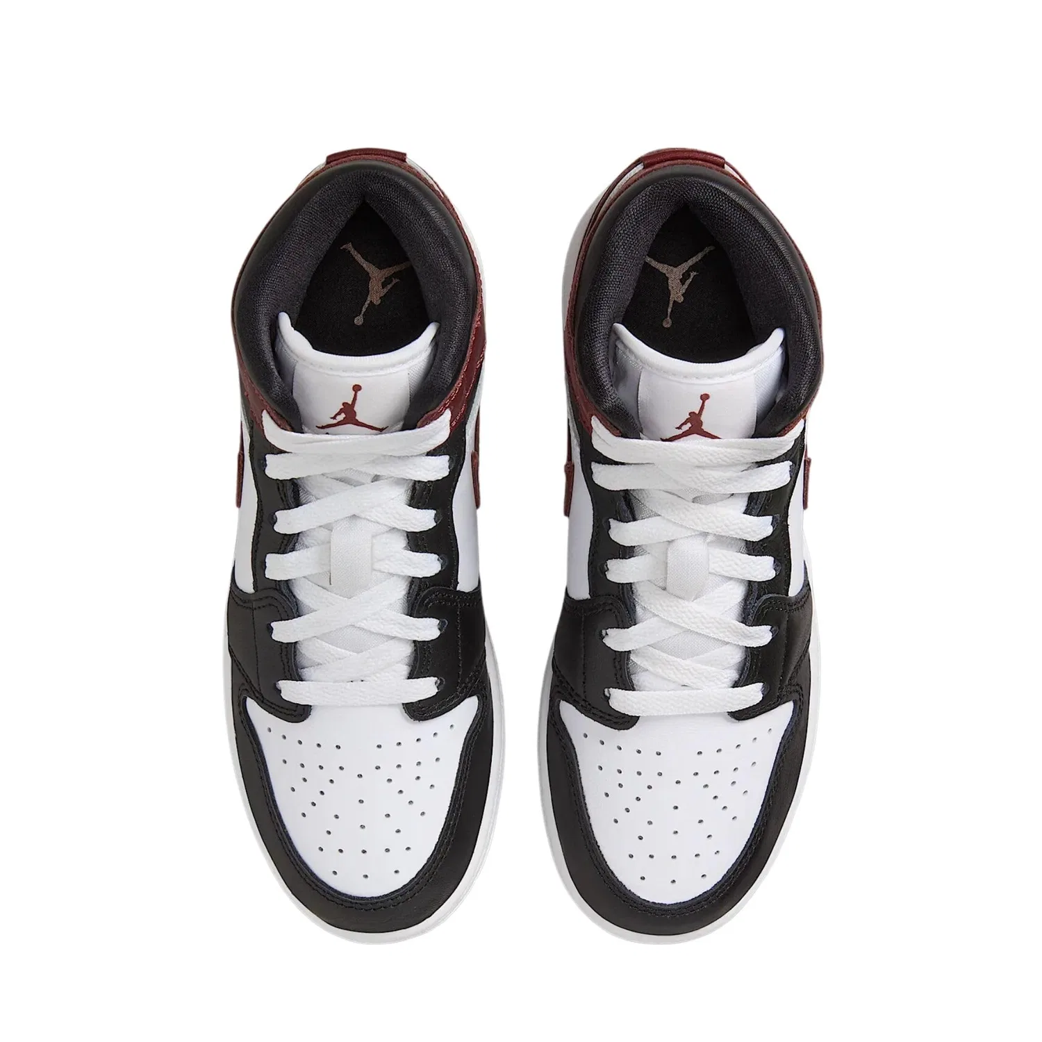 Детские кроссовки для мальчиков с длинным рукавом Air Jordan 1 Mid Se NIKE, Bianco Bordeaux Nero — фото 3