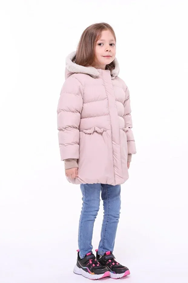 Детское пальто для девочек с капюшоном Benitto Kids, Pink — фото 4