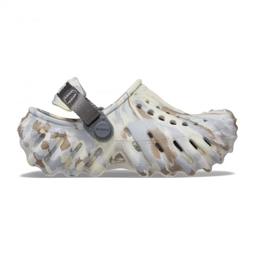 Детские кроксы Crocs Echo Marbled, бежевый — фото 3